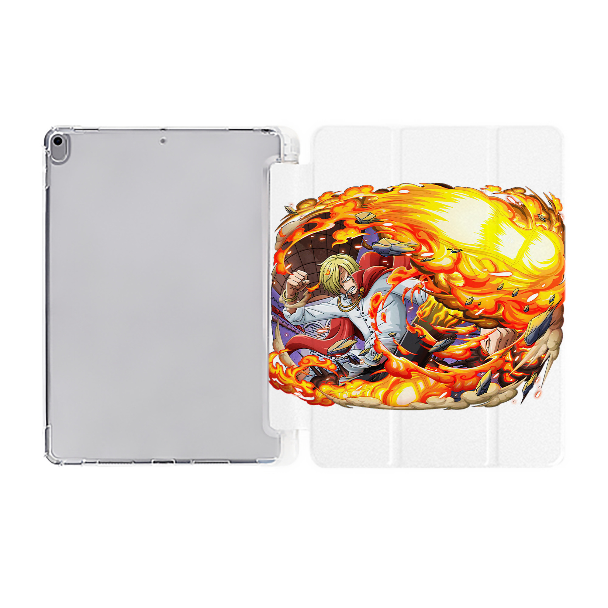 （画像用） ワンピース サンジ ONE PIECE Sanji IPad ケース ペン収納付き 三つ折りスタンド PUレザー×シリコン 対応機種9.5/10.5/10.9インチ